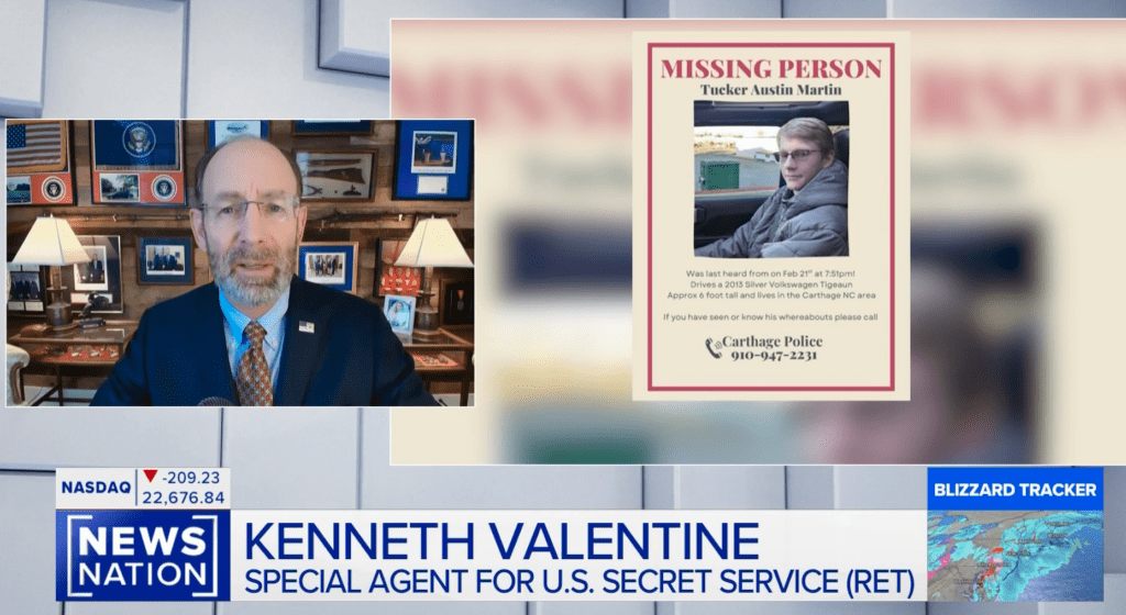 Ken Valentine featured as guest commentator on news segment.